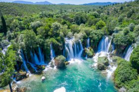 Aerial,Waterfall,Kravice,,Bosnia,,Long,Exposure